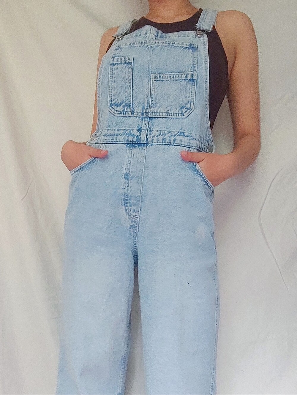 Zara Light Blue Denim Romper Overalls